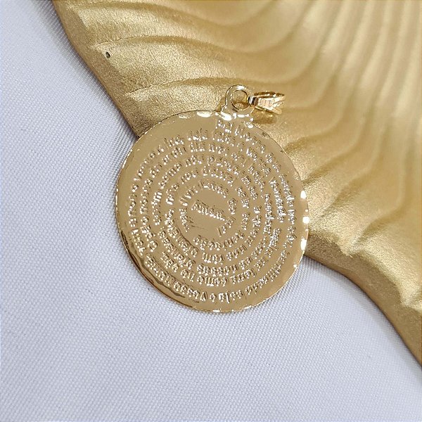 Medalha Pai Nosso Semijoia 18k - 25mm - MPI59