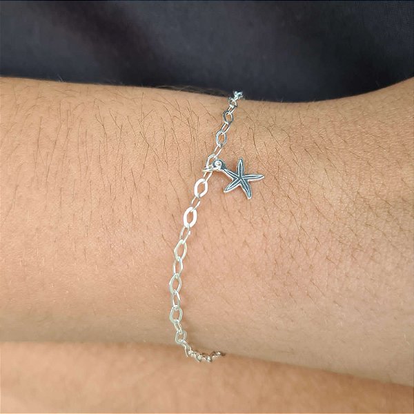 Pulseira com Pingente Estrela do Mar 925 - 18cm - PPR258