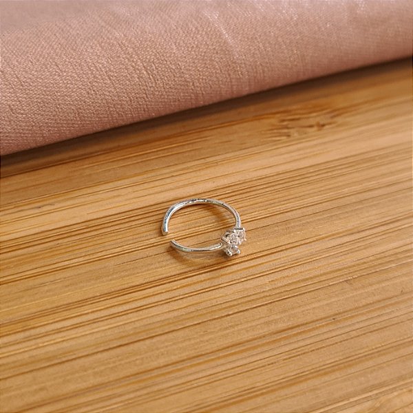 Piercing para Nariz com Pedrinha Flor Prata 925 - BPR443