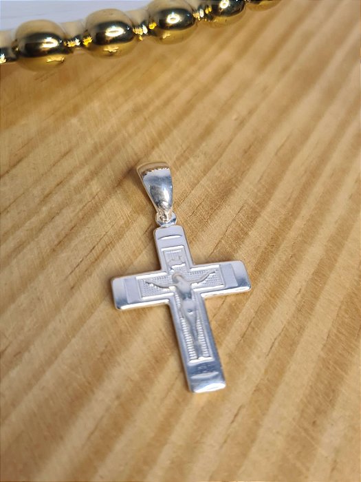 Pingente Crucifixo com Cristo Prata 925 - 28mm - PIPR209