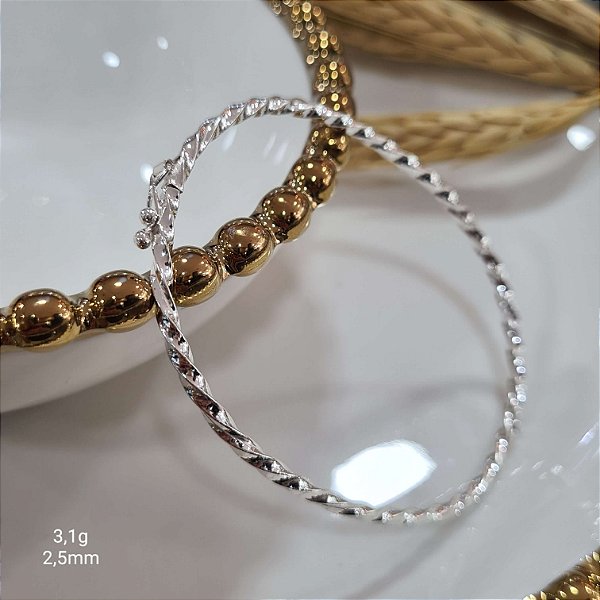 Bracelete Fio Torcido Prata 925 - 60mm - 01un - PPR286