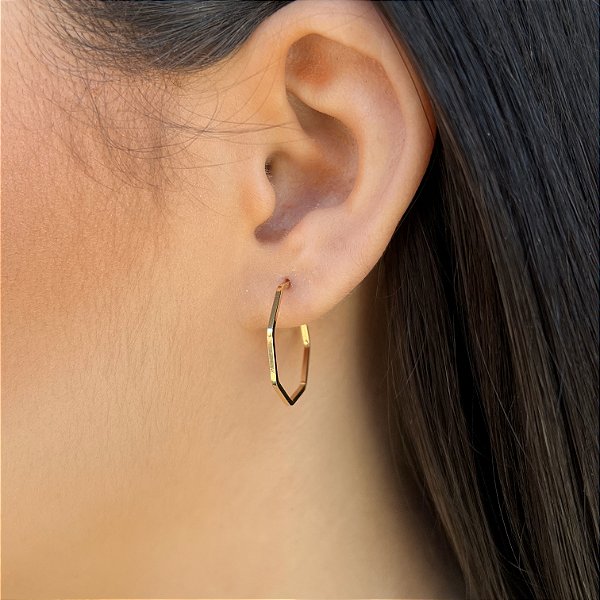Brincos Argolas Fio Quadrado Semijoias 18k  25mm - MB598