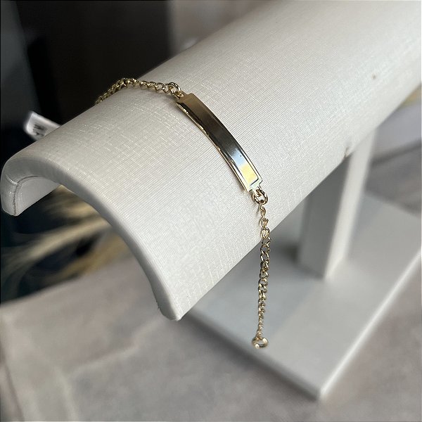 Pulseira  Infantil com Plaquinha Semijoias 18k - 14cm -  MP162