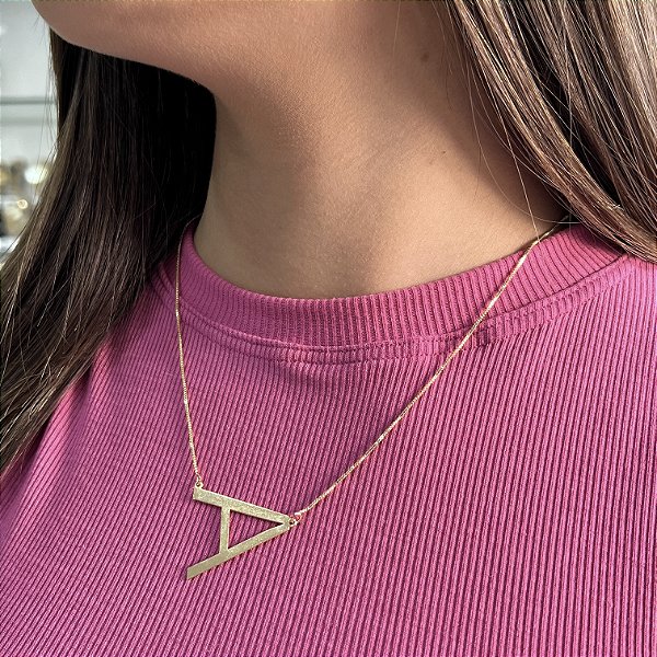 Gargantilha com Letra Inicial Semijoias 18k - MC85