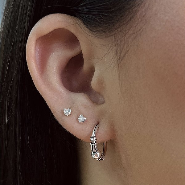 Argolas Bali Pikun Prata 925 cor Envelhecida - 15mm - BPR527