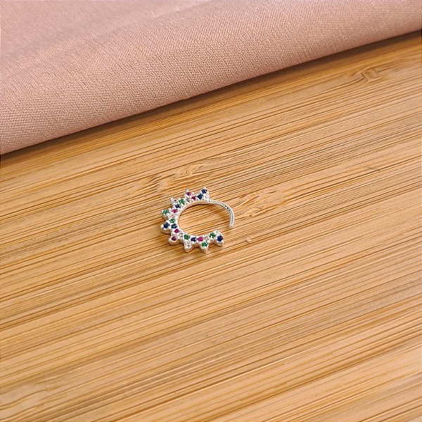Piercing Pedras Zircônias Prata 925 - Septo - Daitch - Hélix - Cartilagem -PIPR239