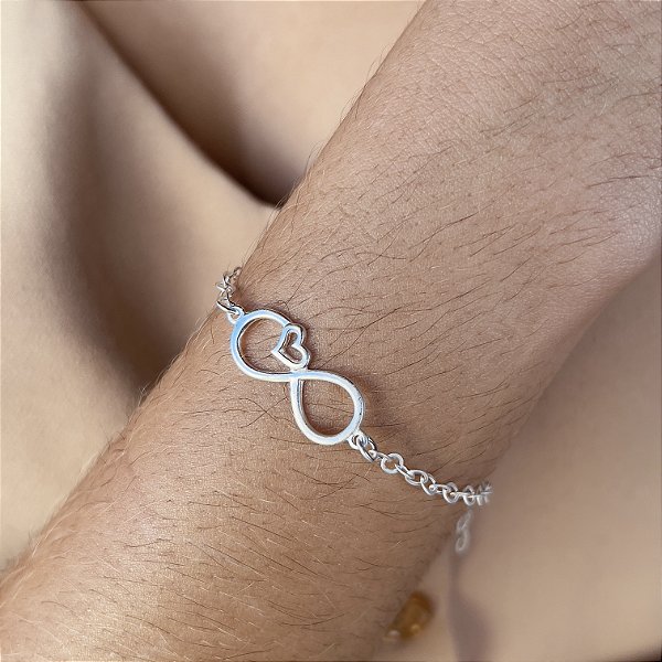 Pulseira com Infinito Prata 925 - 18cm - PPR378