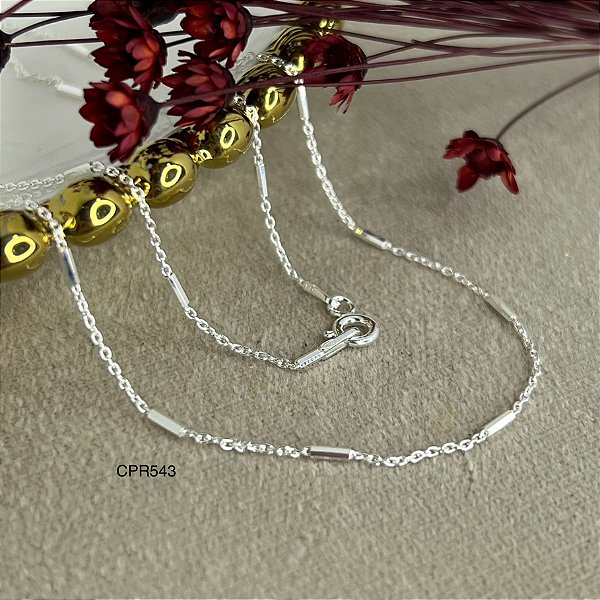 Corrente com Filetes Prata 925 - 45cm - CPR555