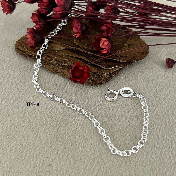 Tornozeleira Elo Português Prata 925 -  26cm - TPR66