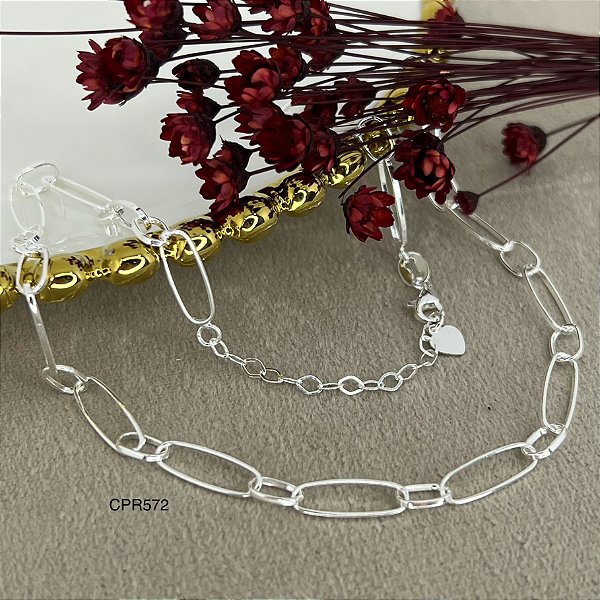 Choker Elo Alongado Prata 925 - 35+5cm - CPR572
