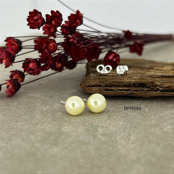 Brinco Pérola Prata 925 - 7mm - BPR593
