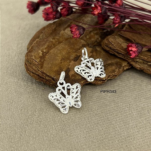 Pingente Borboleta Prata 925 - 15mm - PIPR343