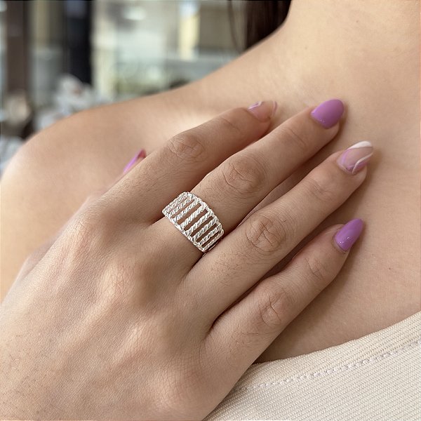 Anel Vazado Prata 925 - APR173