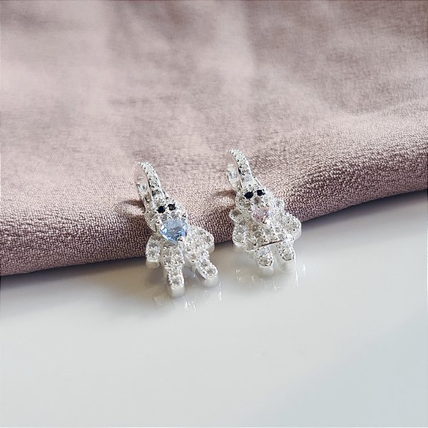 Pingentes Filhos Menino e Menina Cravejados Prata 925 - 14mm - PIPR361
