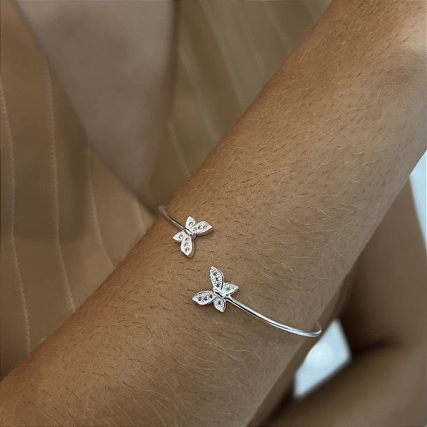 Bracelete Borboleta Ajustável Prata 925- PPR455