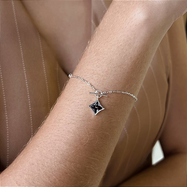 Pulseira Minimalista Florzinha Resinada Prata925- PPR451