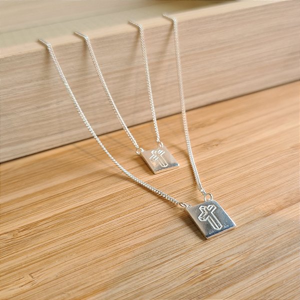 Escapulário com Crucifixo Prata 925 - 70cm - CPR637