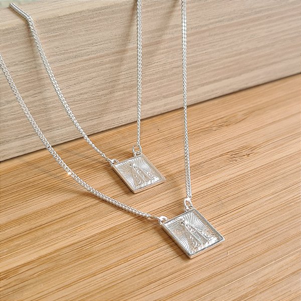 Escapulário Nossa Senhora Aparecida Prata 925 - 70cm - CPR638