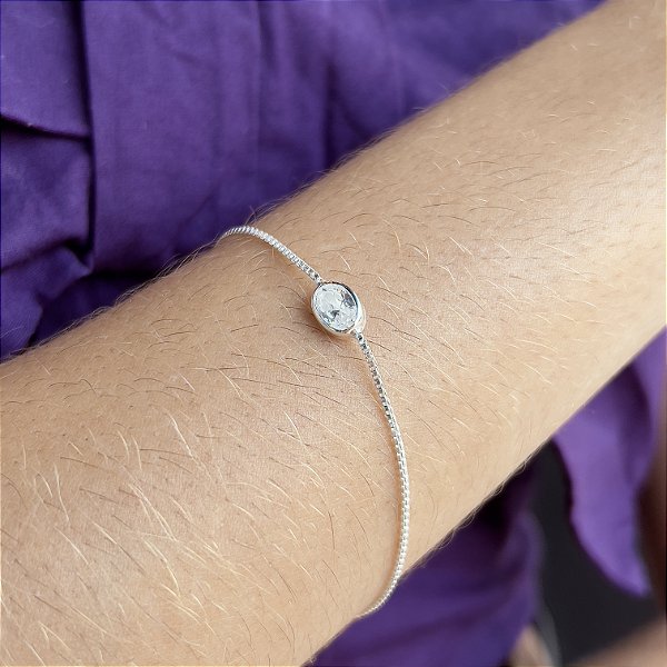 Pulseira Gota em Zircônia Prata 925 - PPR461