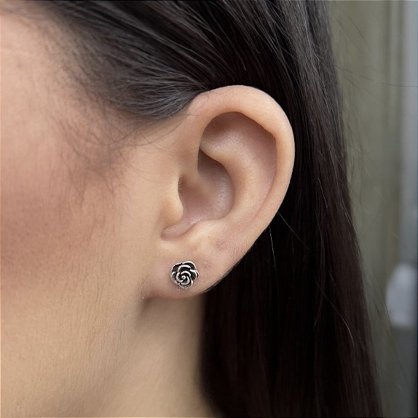 Brincos Flor (Cor Envelhecida) Prata 925 - BPR697