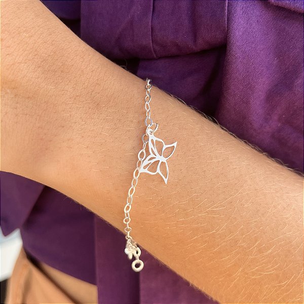 Pulseira com Borboleta Prata 925 - PPR482