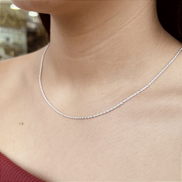Gargantilha Cordão Baiano Prata 925 - 50cm - CPR665