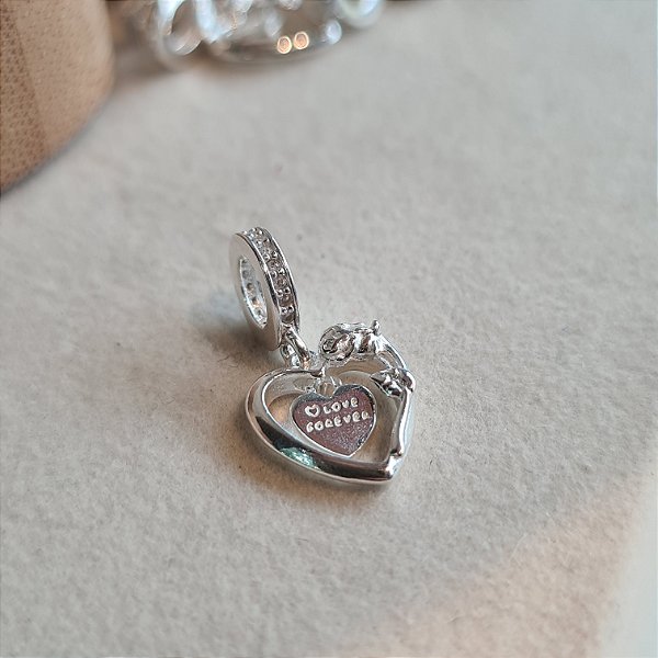 Berloque Coração Love Forever Prata 925 - PD1483