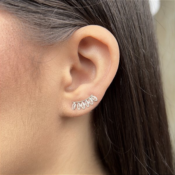 Brincos Ear Cuff com Zircônias Prata 925 - BPR729