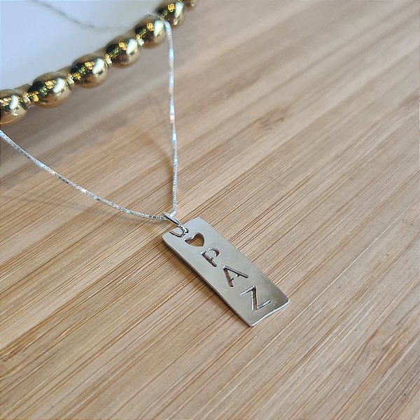 Gargantilha com Pingente Paz Prata 925 - CPR704