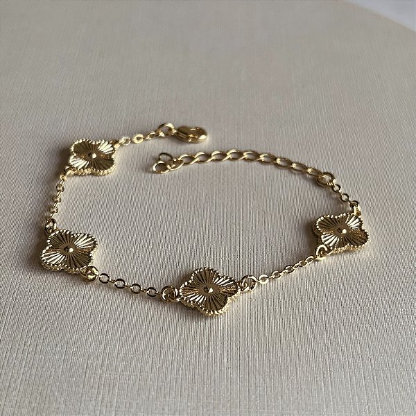 Pulseira com Trevos Semijoias18k - MP600