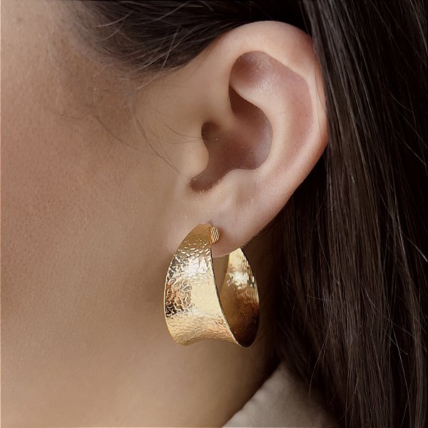 Brincos Argolas Foscas Semijoias 18k - MB412