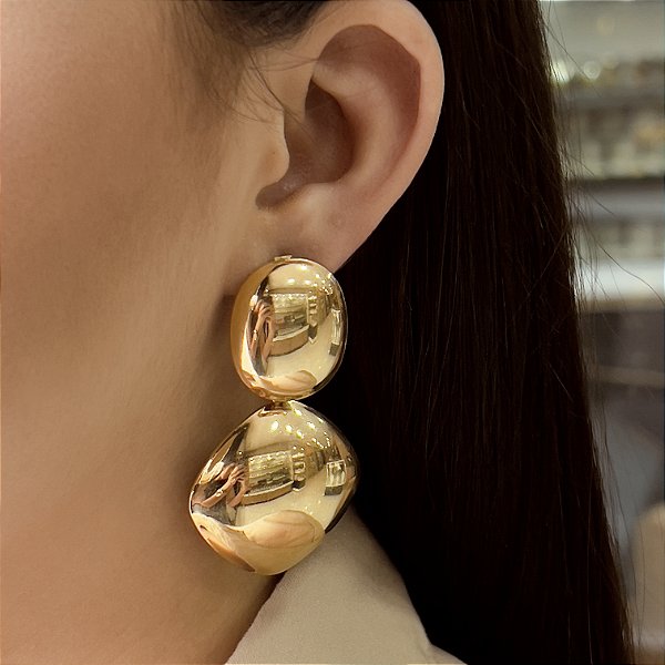 Brincos Grandes Semijoias 18k - MB679