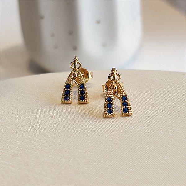 Brincos N.Sra. Aparecida Cravejada Semijoias 18k - MB893