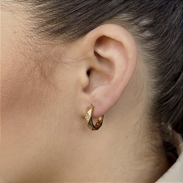 Argolas com Zircônias Semijoias 18k - MB868