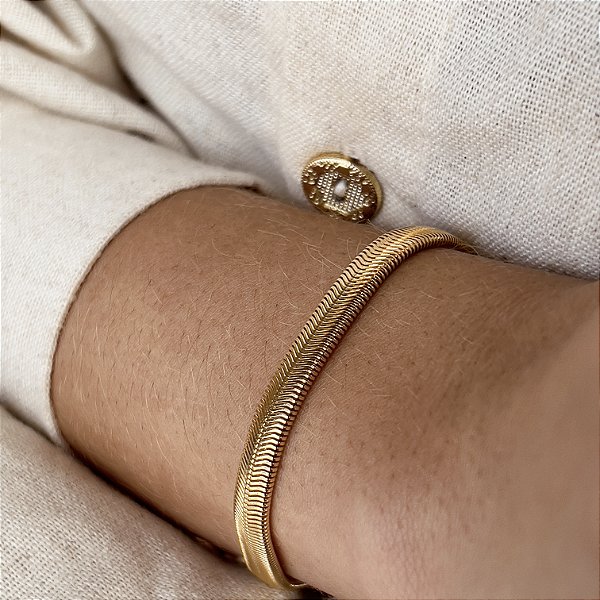 Pulseira Lacraia com 6mm Semijoias 18k - MP527