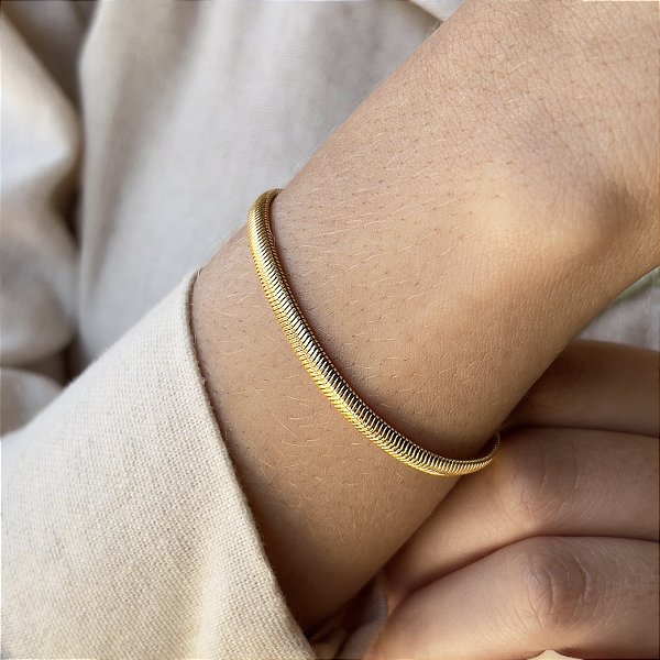 Pulseira Lacraia 4mm Semijoias 18k - MP528