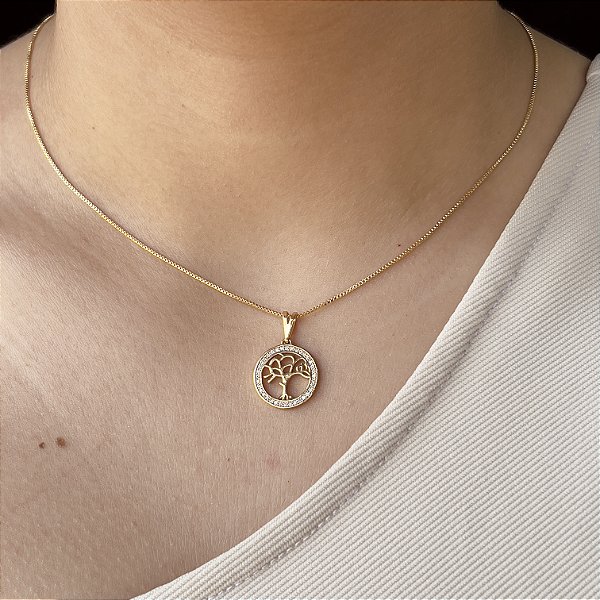 Gargantilha Àrvore da Vida Semijoias 18k - MC771