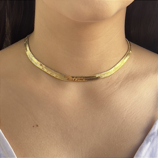 Choker Fio 6mm Lacraia Semijoias 18k - MC614