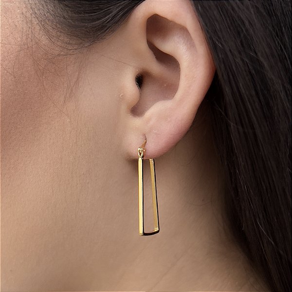 Argola Quadrada Lisa Semijoia18k - MB817