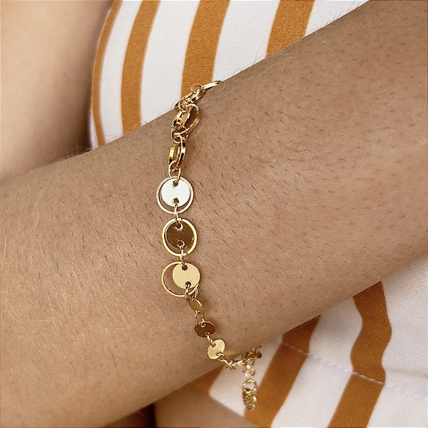 Pulseira Elos Redondos Semijoia18k - MP565