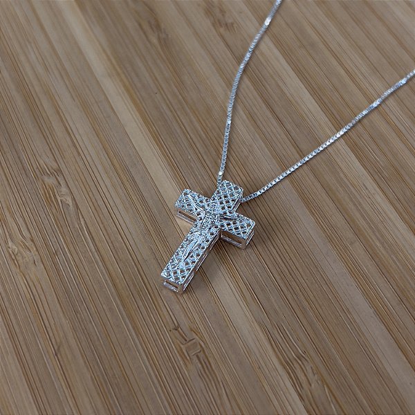 Gargantilha com Pingente Crucifixo Prata 925 - CPR757