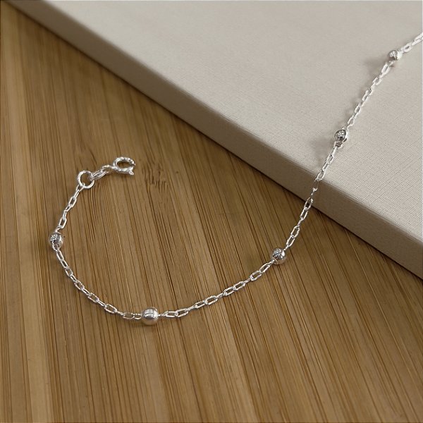 Pulseira com Bolinhas 3,5mm Prata 925 - PPR522