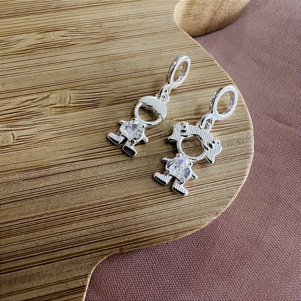 Berloques Menino e Menina  Prata 925 - PDI107