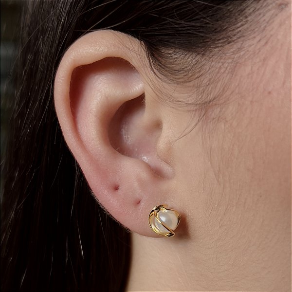 Brincos de Pérola Semijoias 18k - MB683