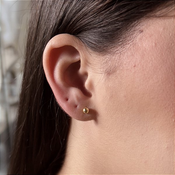 Brincos de Bolas 4mm Semijoias 18k - MB1007