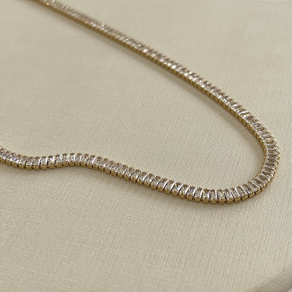 Gargantilha Riviera com Zircônias Semijoia 18k - MC881