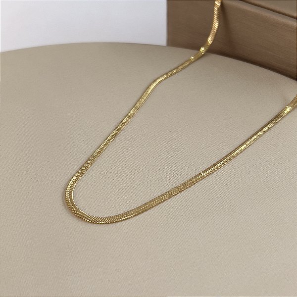 Gargantilha Fio Laminado com 2mm Semijoias 18k - MC836