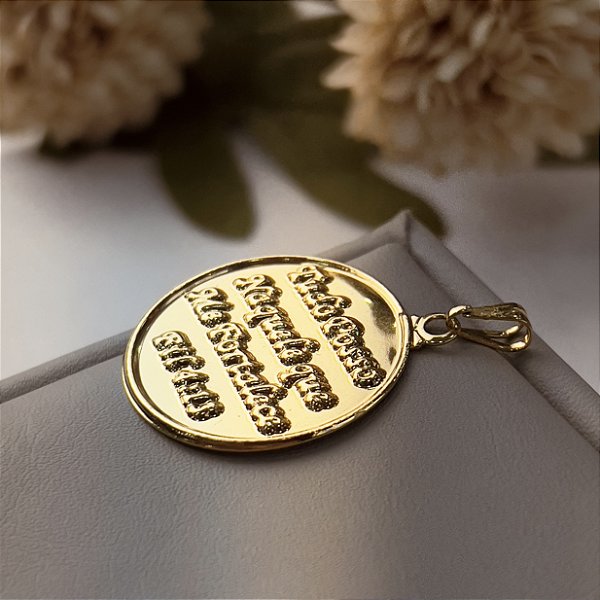 Pingente Frase "Tudo posso naquele que me fortalece" Semijoia 18k - MPI96