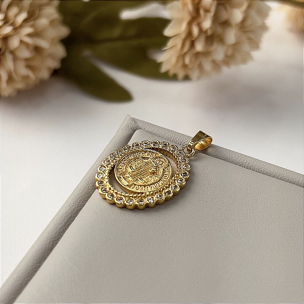 Pingente São Bento Semijoia 18k - MPI101