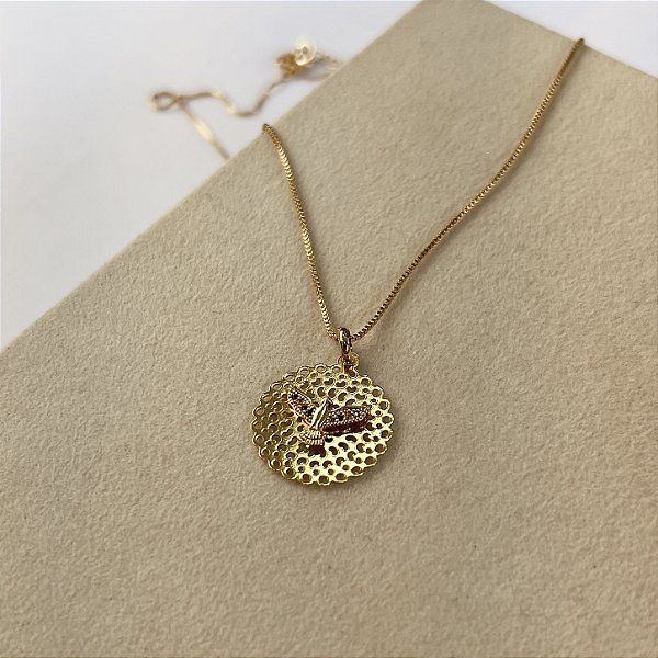 Gargantinha com Pingente Espirito Santo Semijoia 18k - MC543